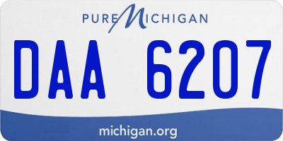MI license plate DAA6207