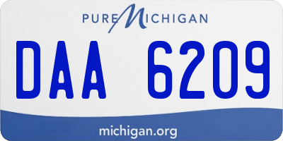 MI license plate DAA6209