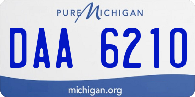 MI license plate DAA6210