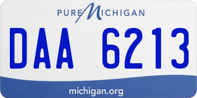 MI license plate DAA6213