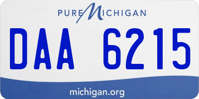 MI license plate DAA6215