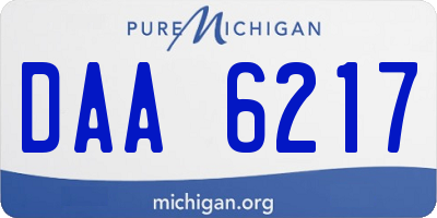 MI license plate DAA6217