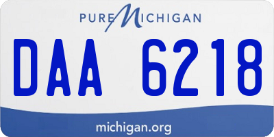 MI license plate DAA6218