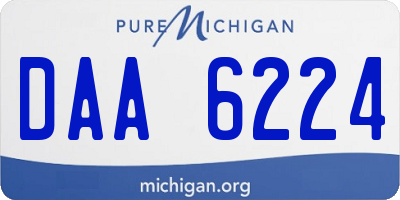 MI license plate DAA6224