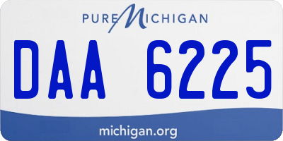 MI license plate DAA6225