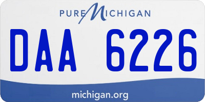 MI license plate DAA6226