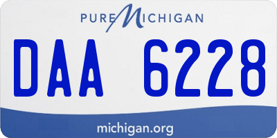 MI license plate DAA6228