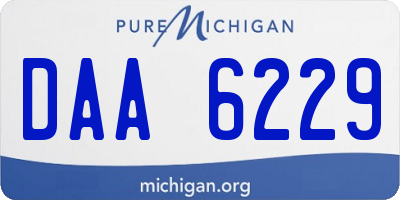 MI license plate DAA6229