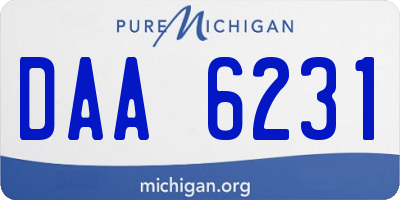 MI license plate DAA6231