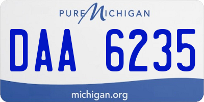 MI license plate DAA6235