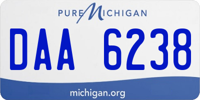 MI license plate DAA6238