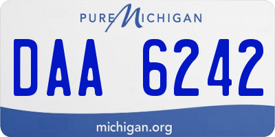 MI license plate DAA6242