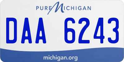 MI license plate DAA6243