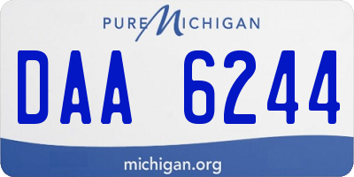 MI license plate DAA6244