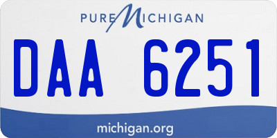 MI license plate DAA6251