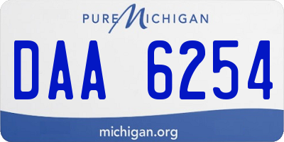 MI license plate DAA6254