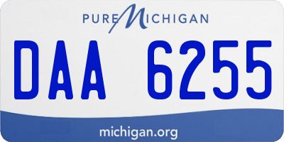 MI license plate DAA6255