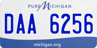 MI license plate DAA6256