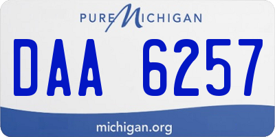 MI license plate DAA6257