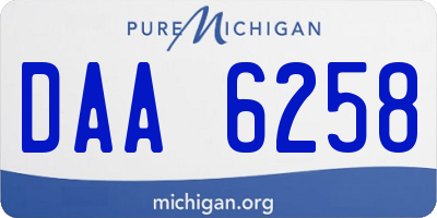 MI license plate DAA6258