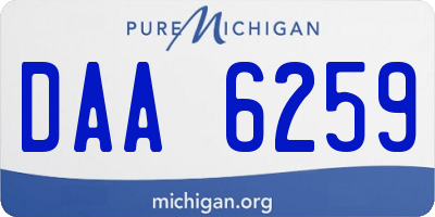 MI license plate DAA6259