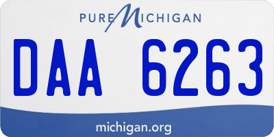 MI license plate DAA6263