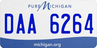 MI license plate DAA6264