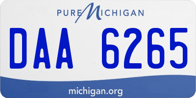 MI license plate DAA6265