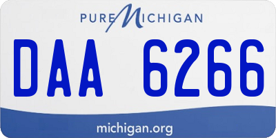 MI license plate DAA6266