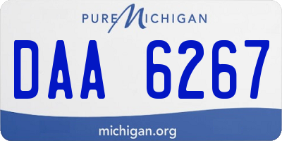 MI license plate DAA6267