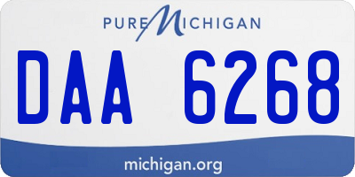 MI license plate DAA6268