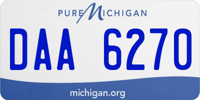 MI license plate DAA6270