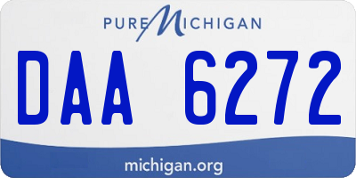 MI license plate DAA6272