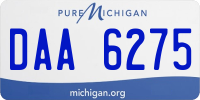 MI license plate DAA6275