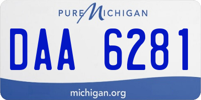 MI license plate DAA6281