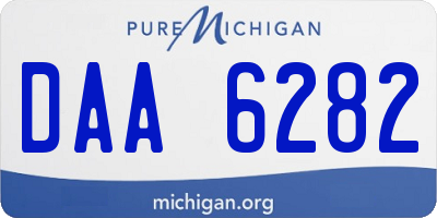 MI license plate DAA6282