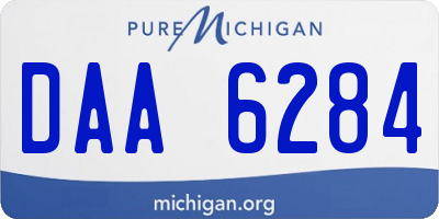 MI license plate DAA6284