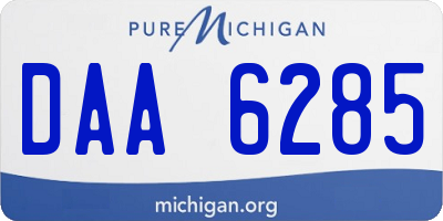 MI license plate DAA6285