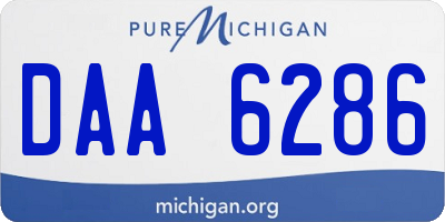 MI license plate DAA6286