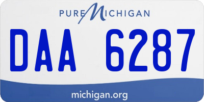 MI license plate DAA6287