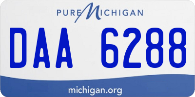 MI license plate DAA6288