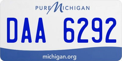 MI license plate DAA6292