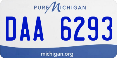 MI license plate DAA6293