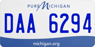 MI license plate DAA6294