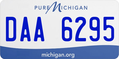 MI license plate DAA6295