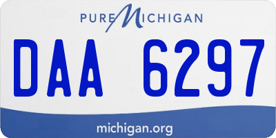 MI license plate DAA6297