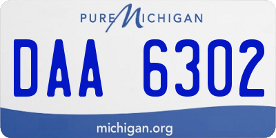 MI license plate DAA6302