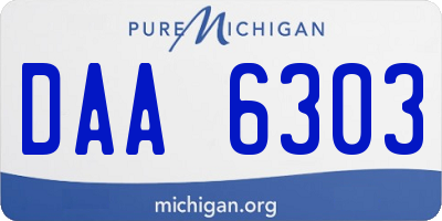 MI license plate DAA6303