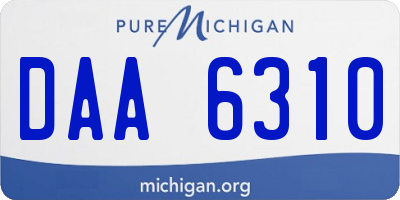 MI license plate DAA6310