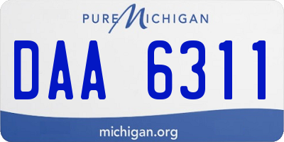 MI license plate DAA6311